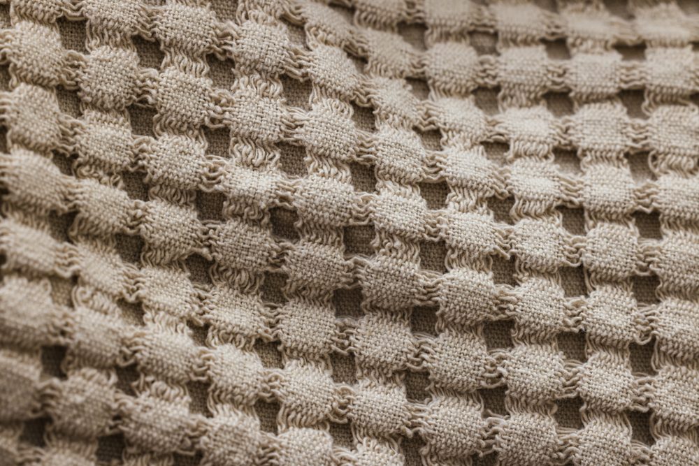 Waffle knit throw blanket