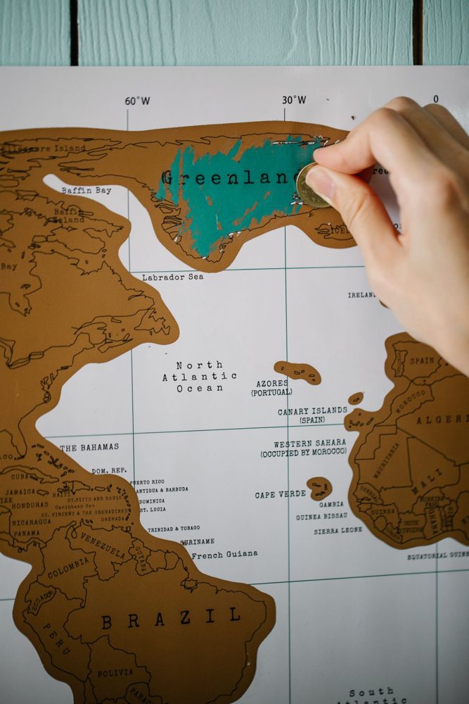 Scratch-off world map