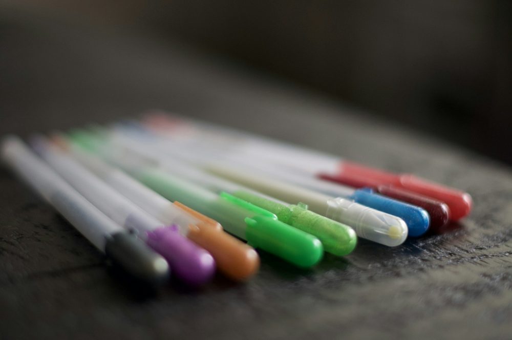 Gel pens, fine point